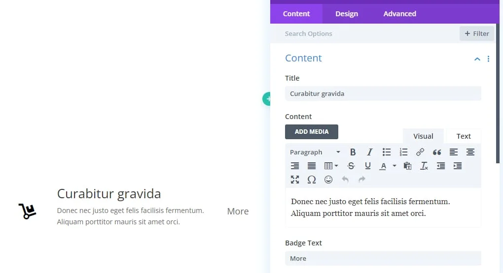 Divi List Grid Re-write contents