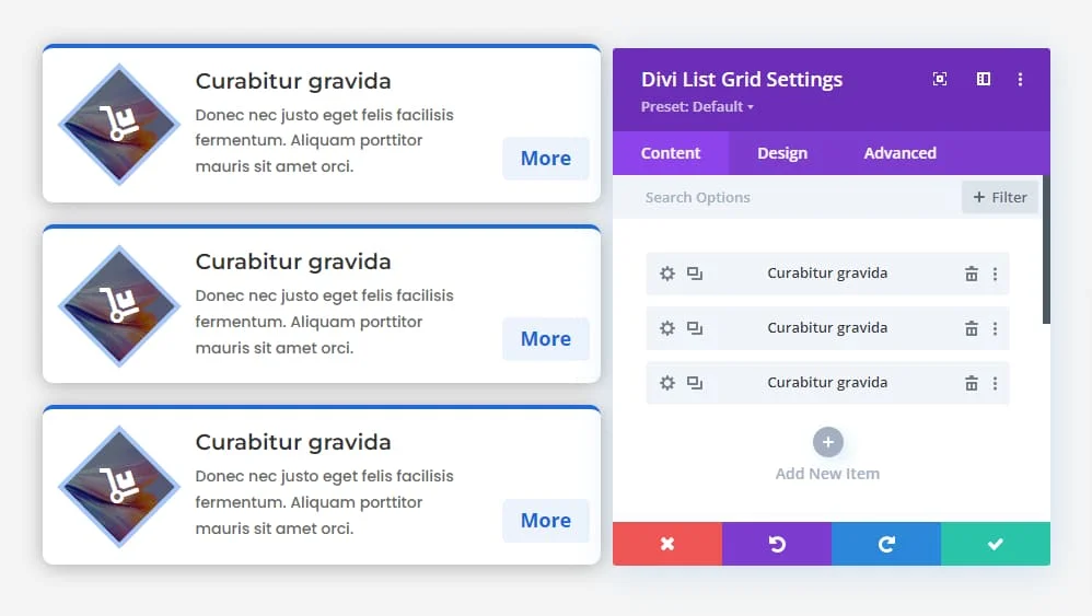 Divi Listgrid Design-2 duplicate columns