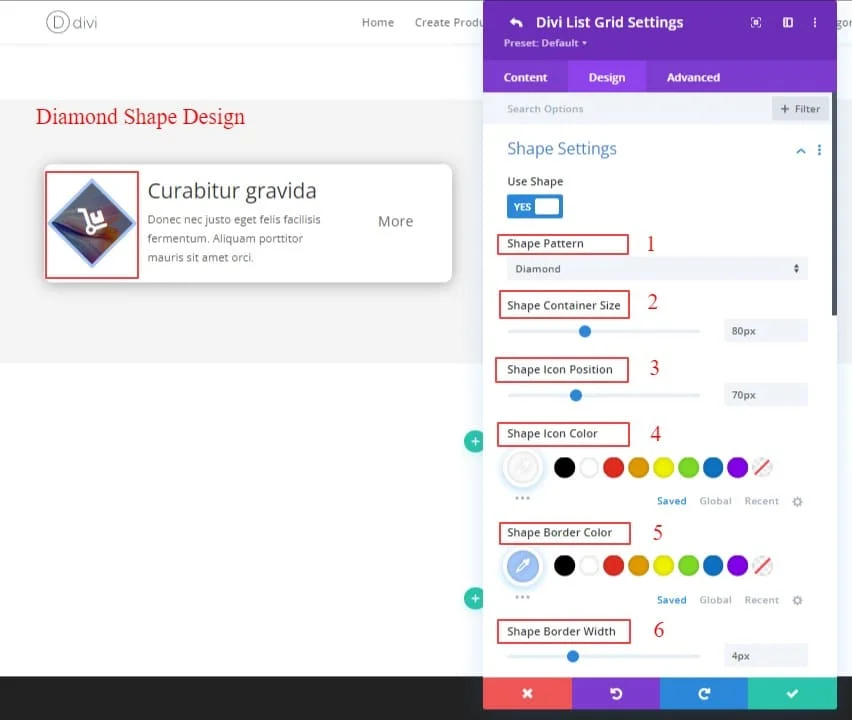 Divi Listgrid Design-2 shape design