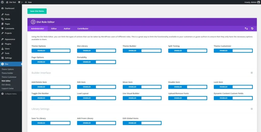 divigrid divi role editor