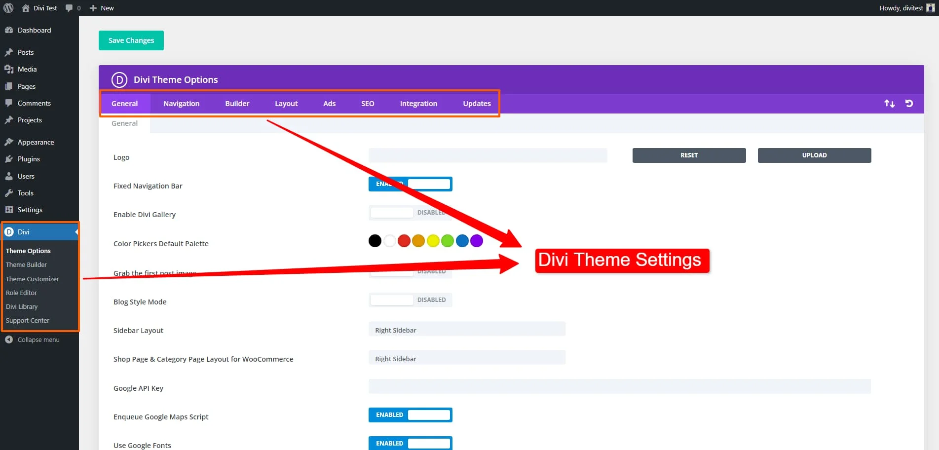 divigrid divi theme options