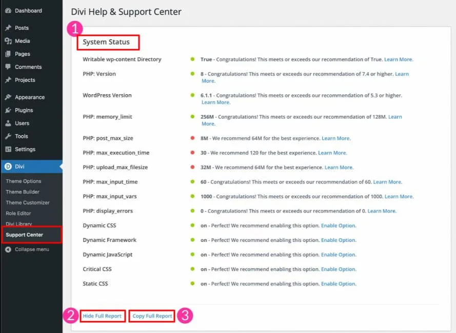 divigrid divi health check