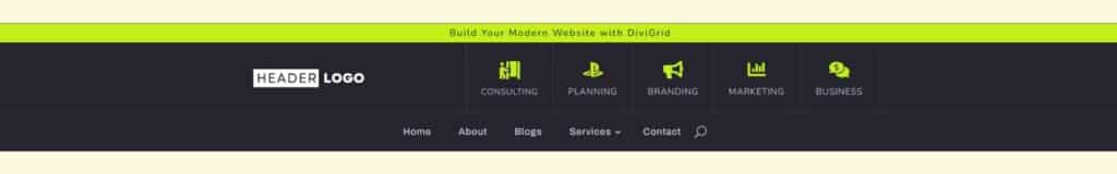 Lime Green - Divi Header Layouts Free