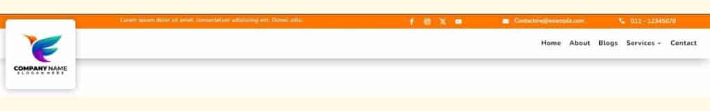 Vivid Orange & White - Divi Header Layouts Free